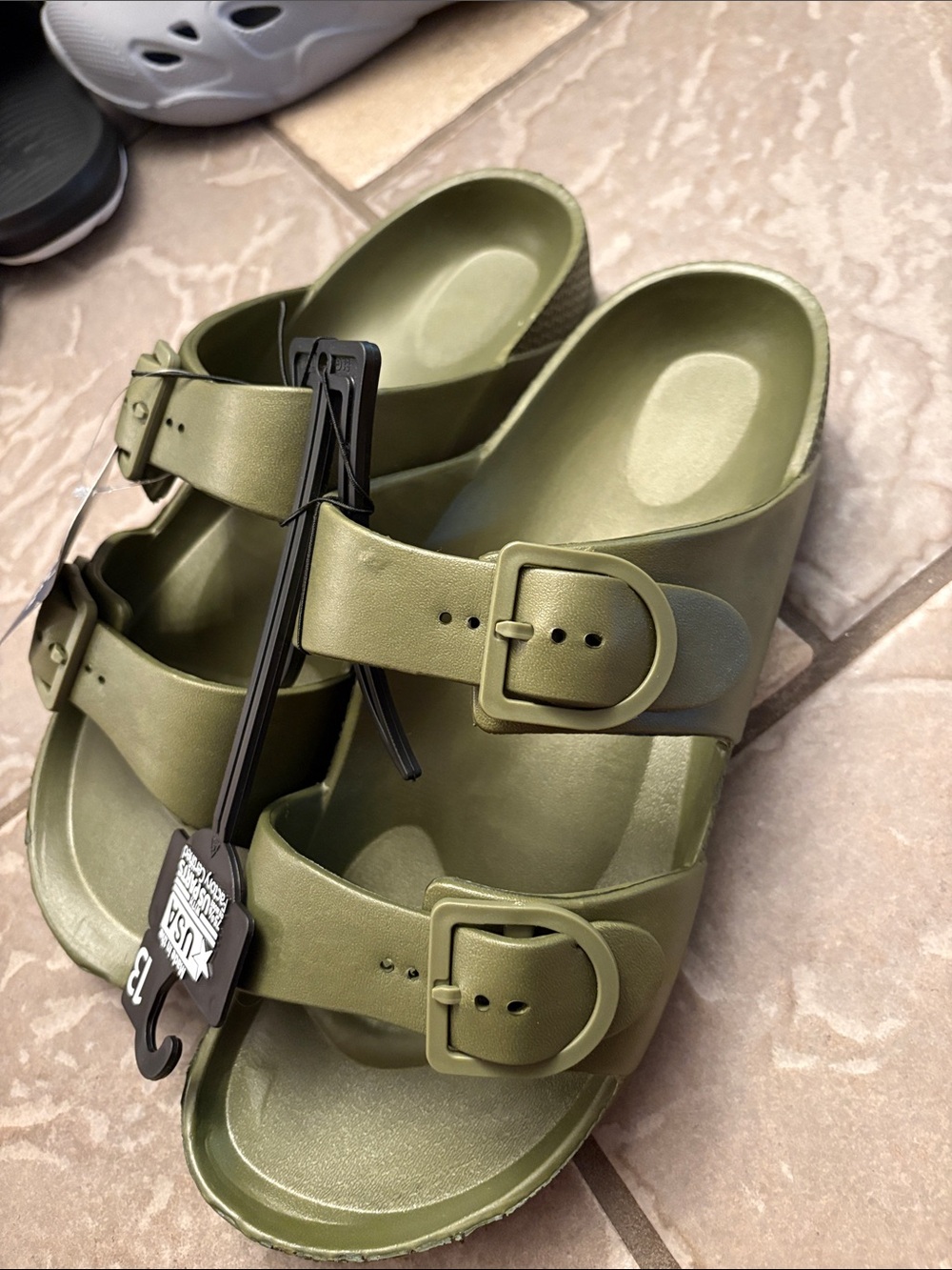 New George buckle slide sandals Mens 13